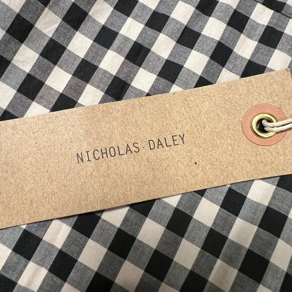 NEW Nicholas Daley Classic Two Pocket Shirt SIZE M Black Ecru NWT England READ - Picture 4 of 13